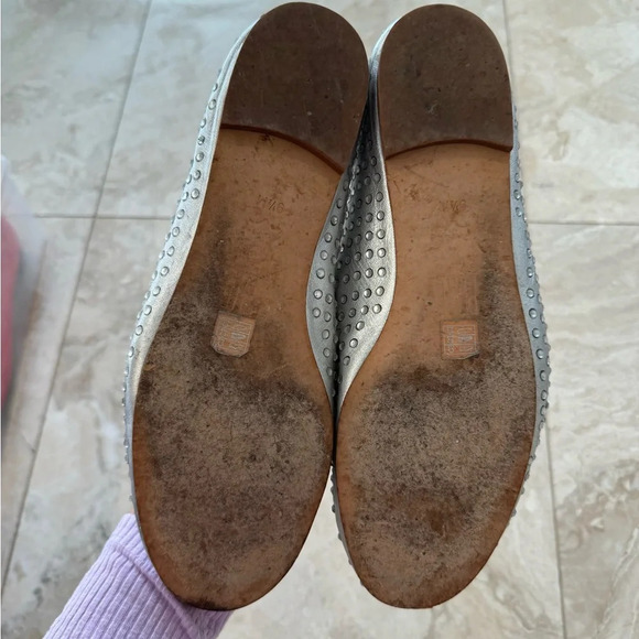 Pelle Moda Silver Flats with Rhinestones Sz. 9.5 - Picture 3 of 4